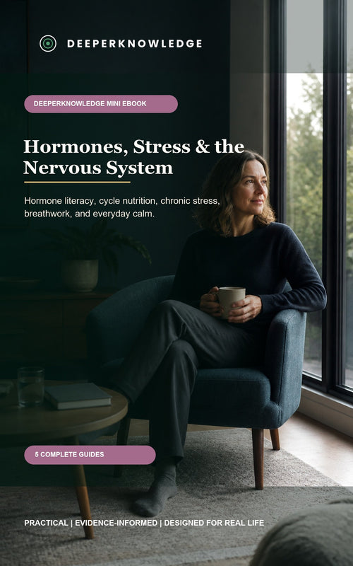 Hormones, Stress & the Nervous System — cover of the five-guide collection on cortisol, cycle nutrition and breathwork